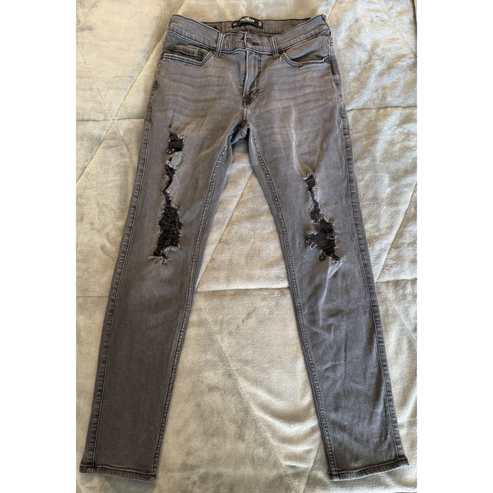 Hollister Women's Skinny Advanced Stretch Jeans Gothic Grunge Ripped Size 30X30